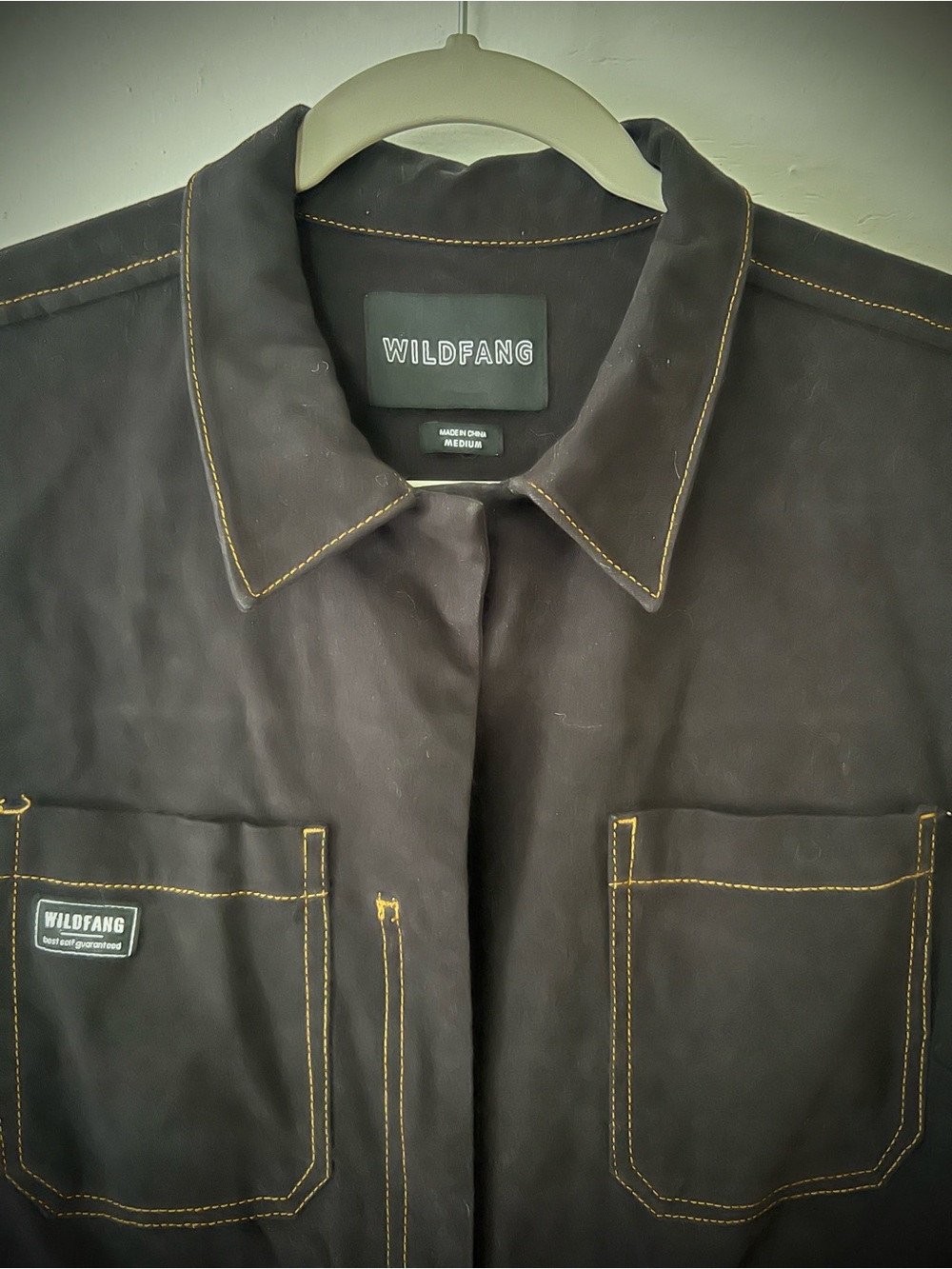 WILDFANG Essential Coverall (Modified, Sleeveless) in Black w/ Yellow Stitches